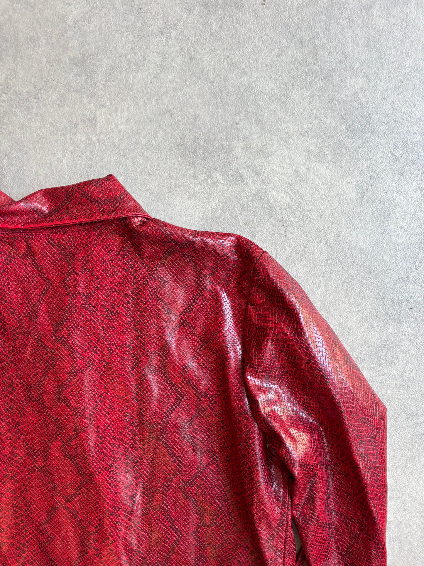 Vintage Faux Leather Snake Print Size M
