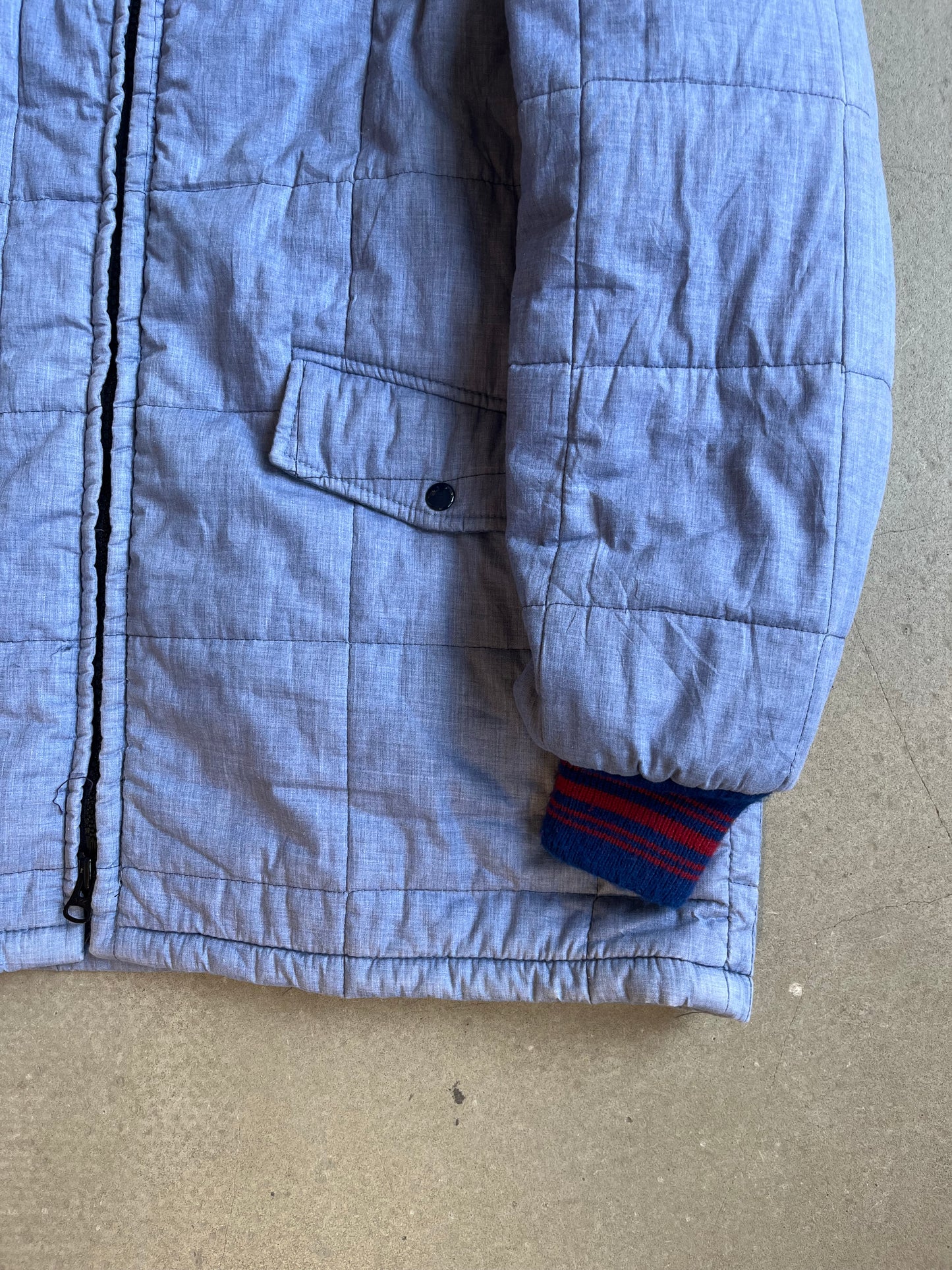 Vintage Checkered Workwear Jacket Blue XL
