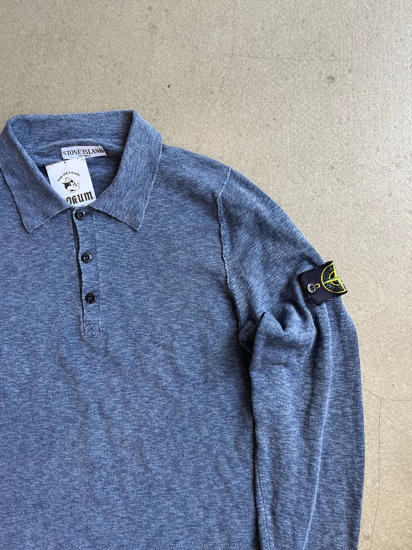 Stone Island Polo Longsleeve Blue Large