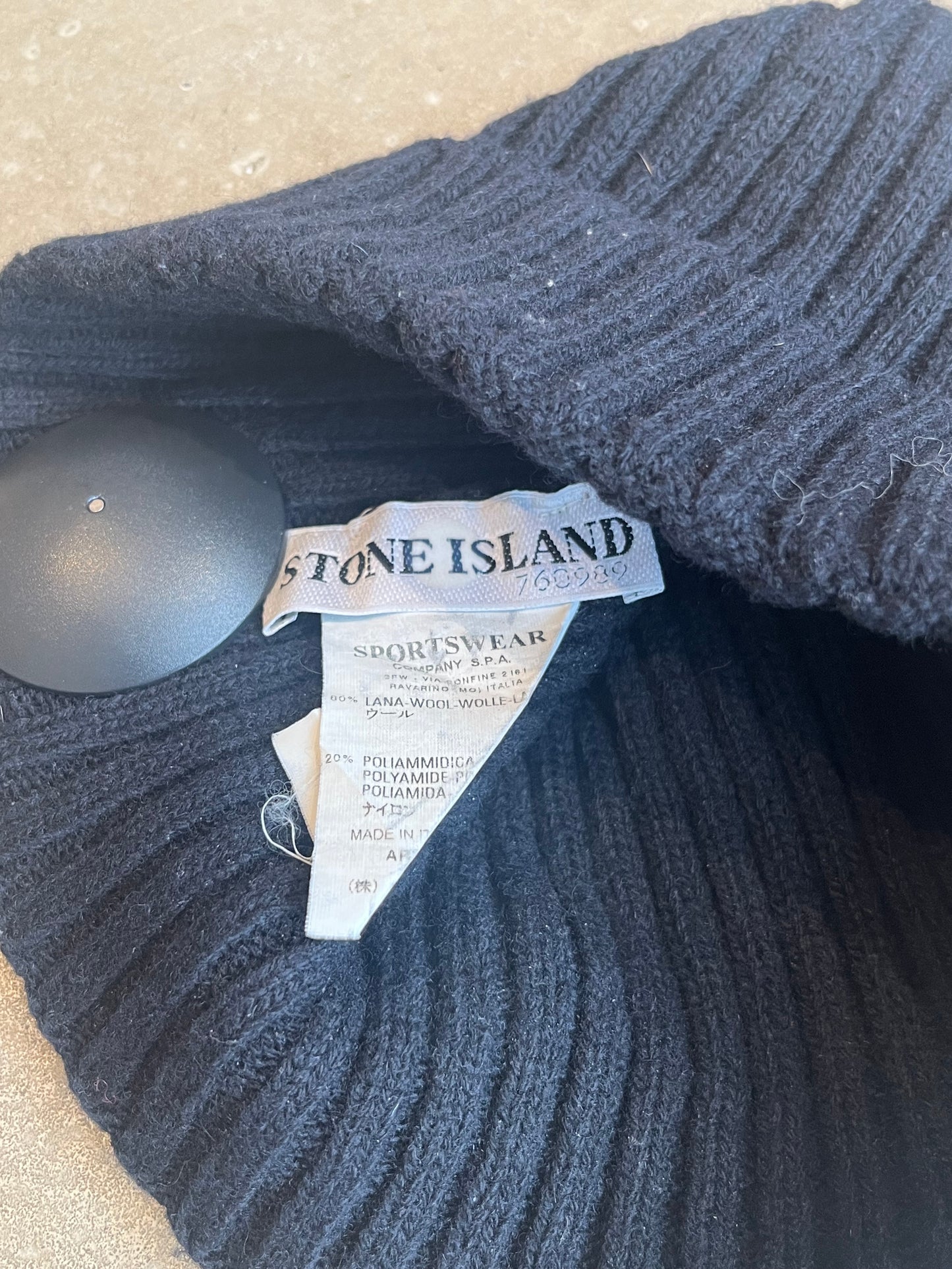 Vintage Stone Island Knitted Beanie Navy