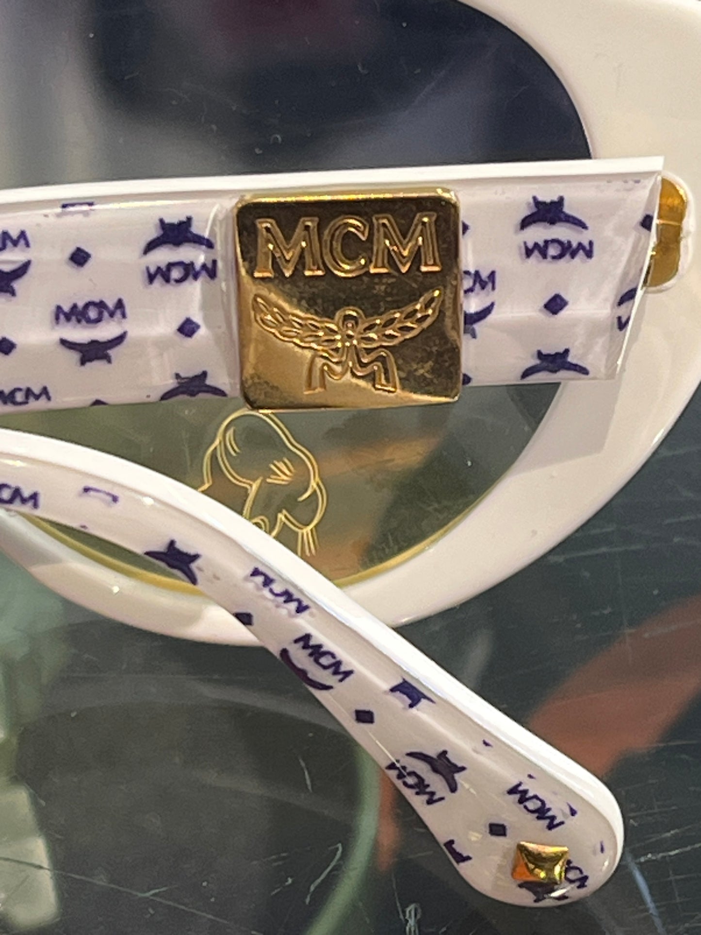 MCM Sunglasses All Over Logo White