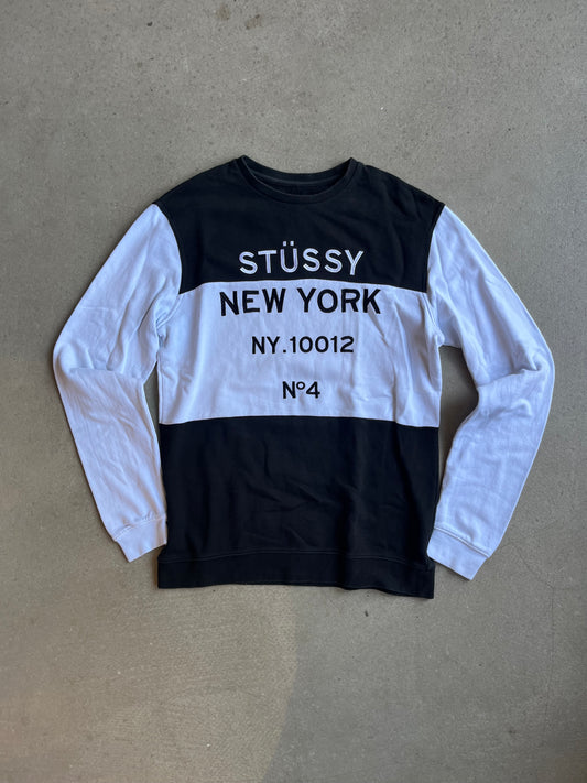Stussy Colourblock Crewneck Sweater Black M
