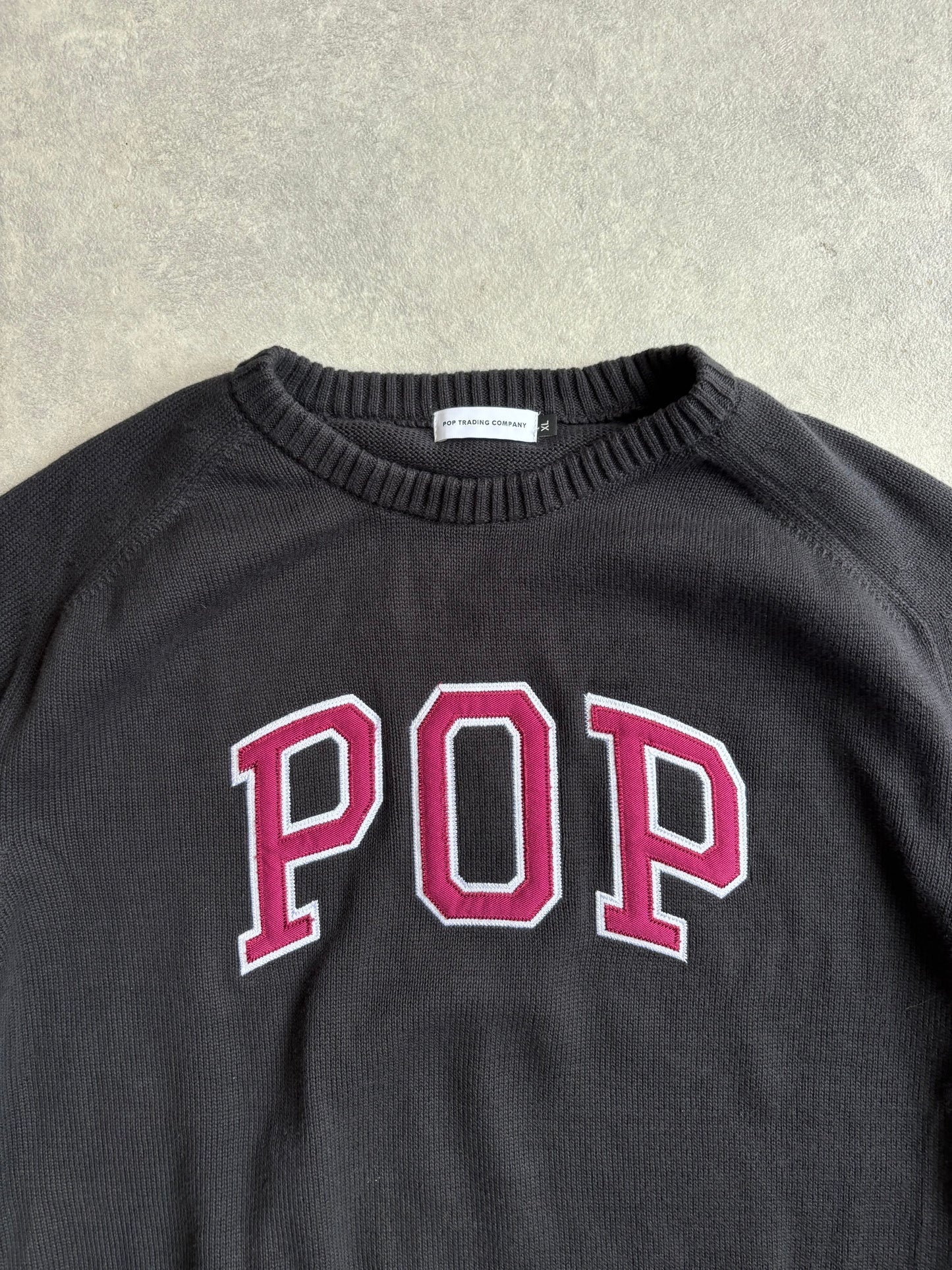 Pop Trading Company Knit Jumper Box Logo Black  XL