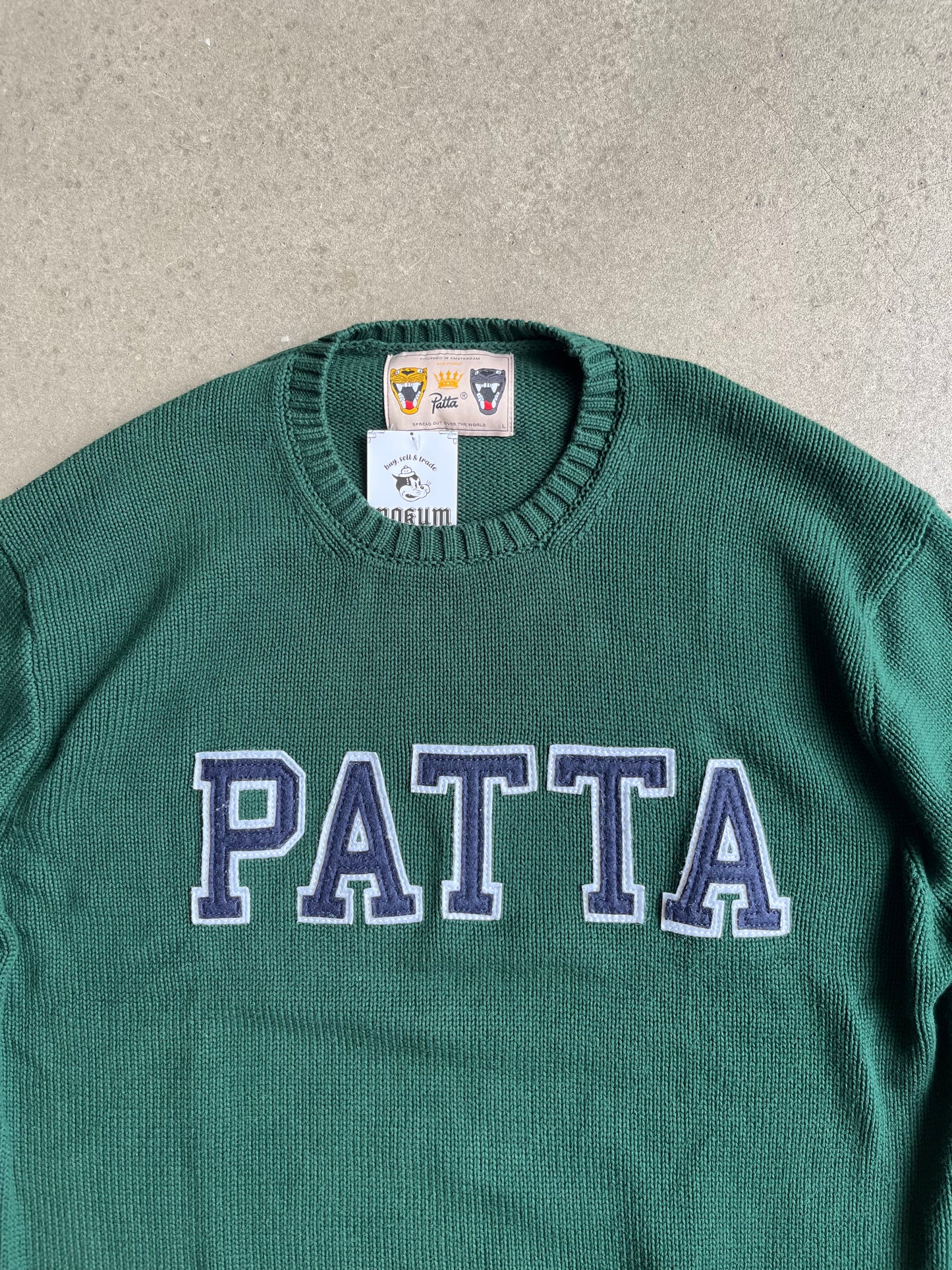 Patta Spellout Knit Green Large