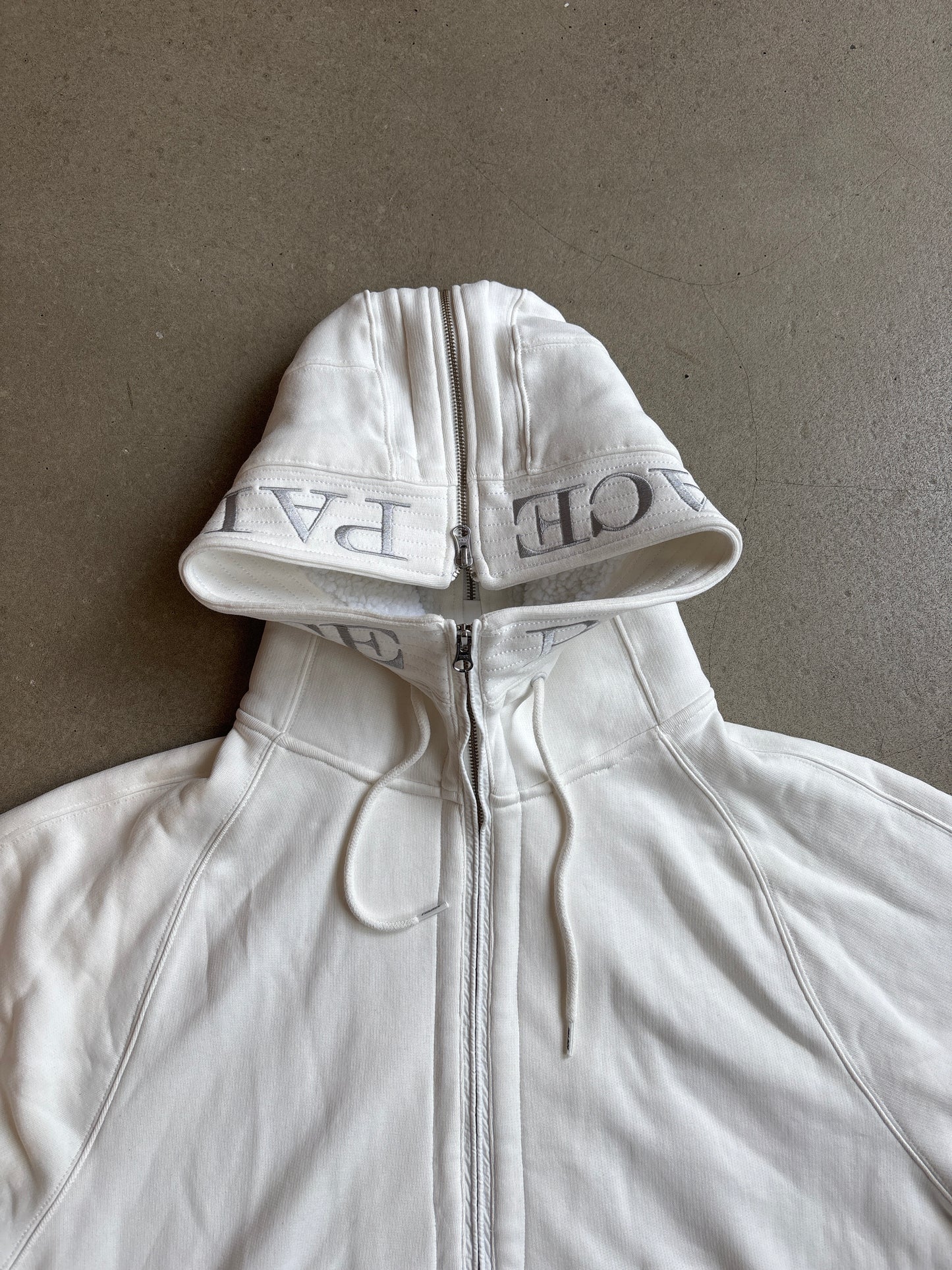 Palace Split Hood Bomber Sweat White