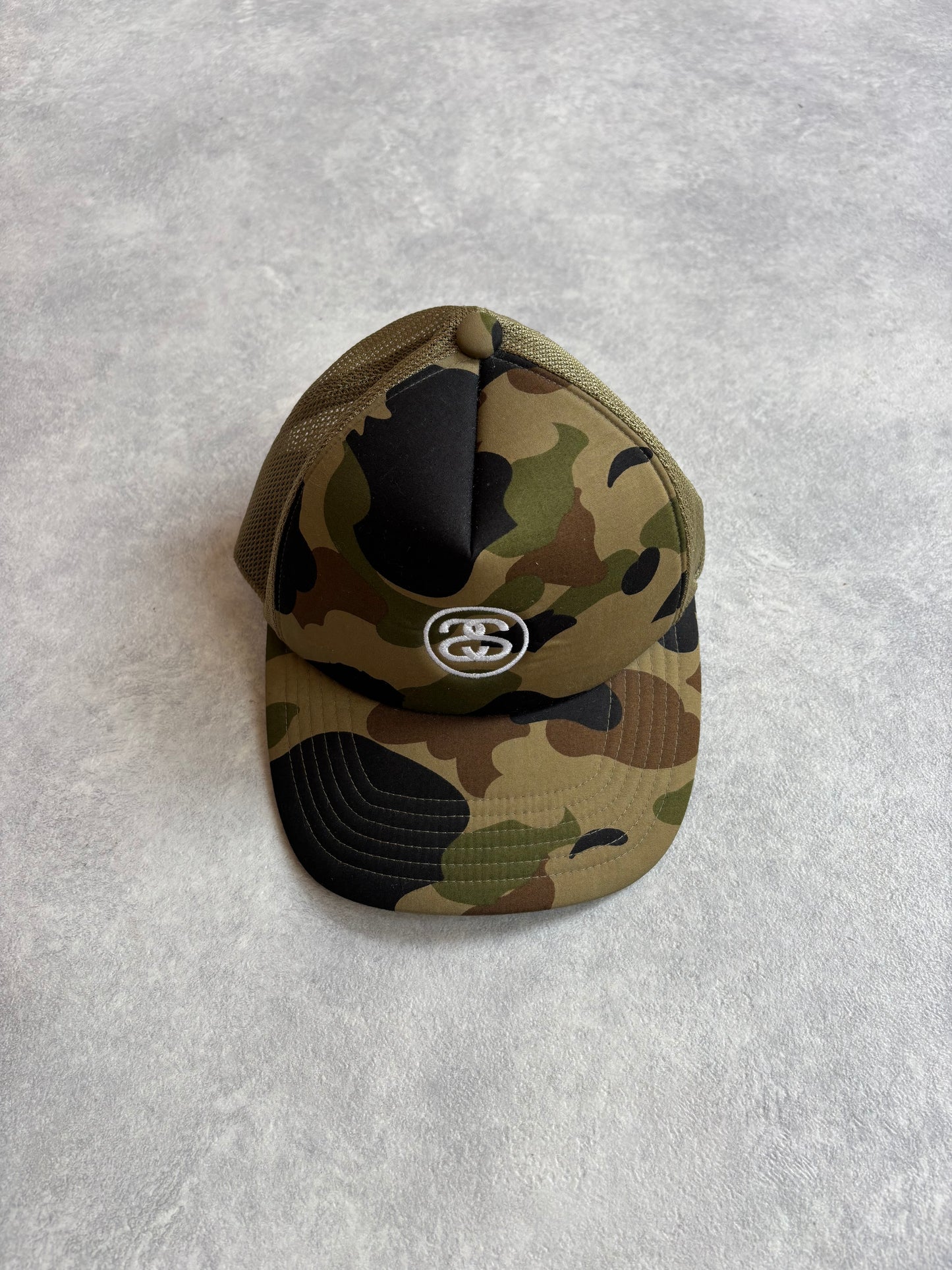 A Bathing Ape x Stussy Hats Camo Cap