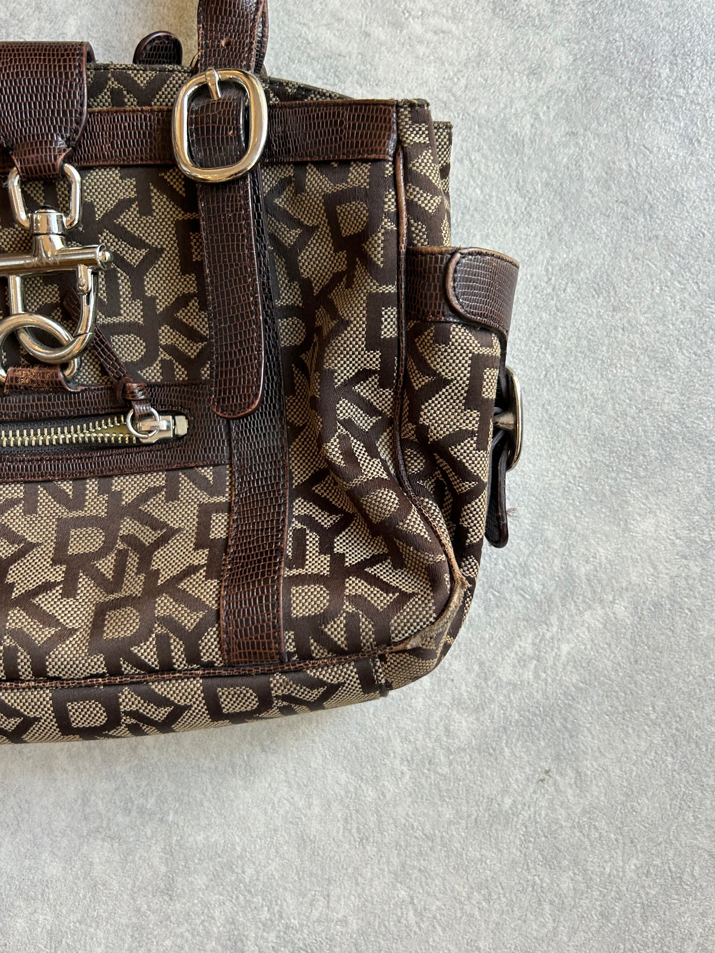 DKNY Monogram Handbag Brown