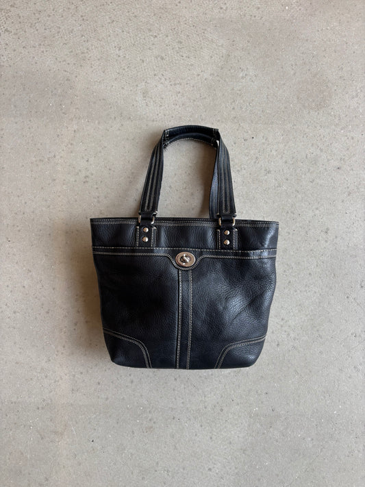 Coach Hamilton Pebbled Leather Tote Black
