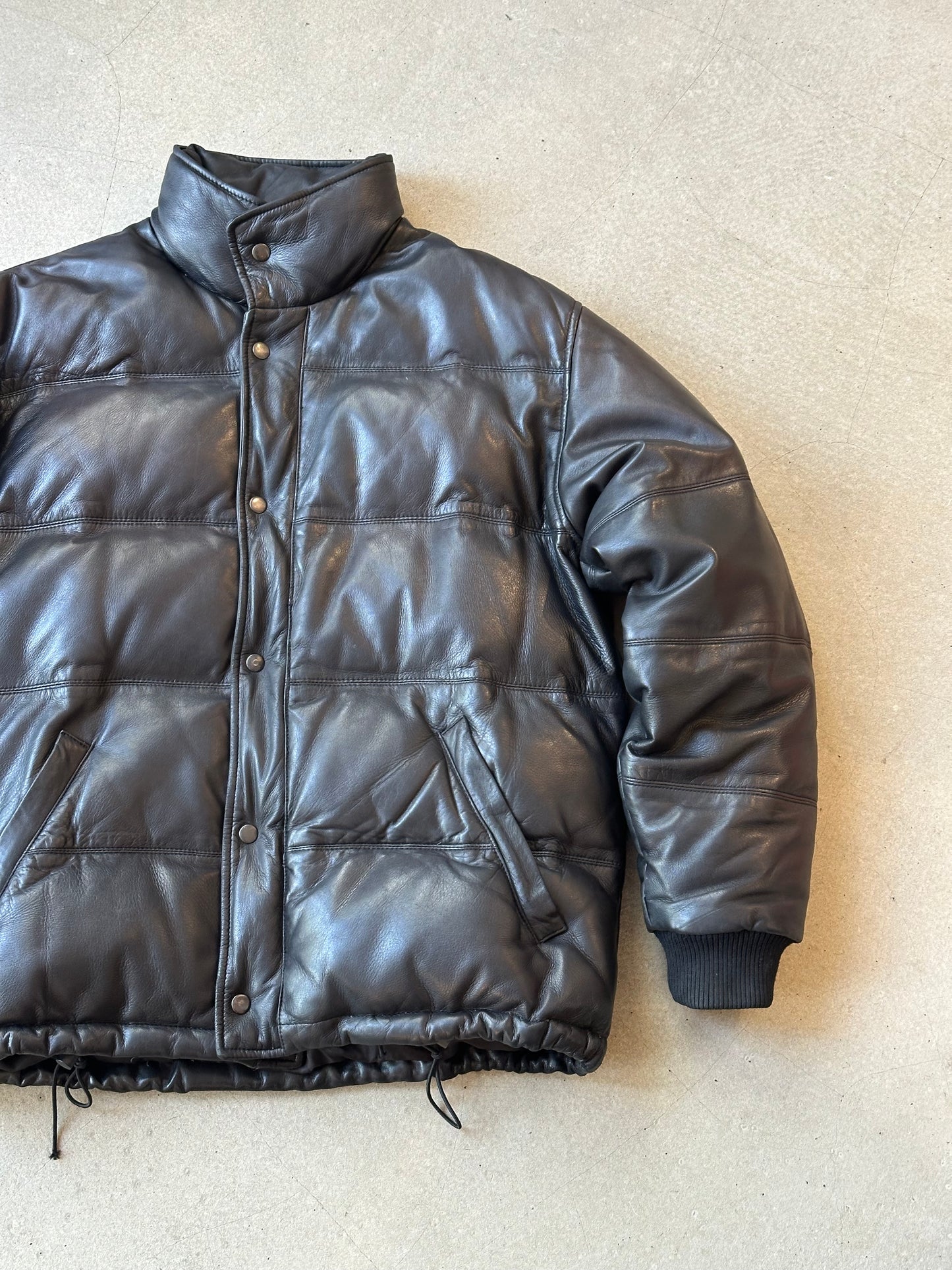 COACH Leather Puffer Jacket L