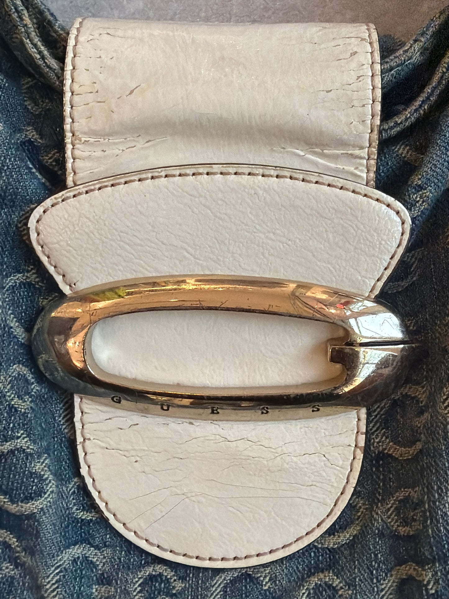 Guess Monogram Blue Denim Bag