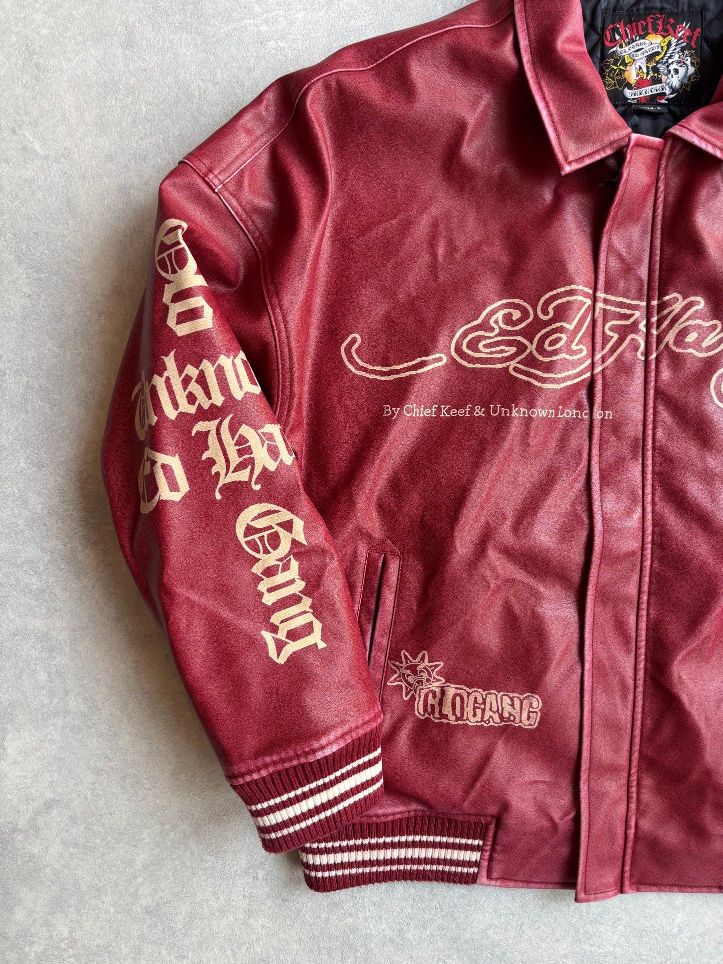 Ed Hardy x Unknown London X Chief Keef Jacket Red L
