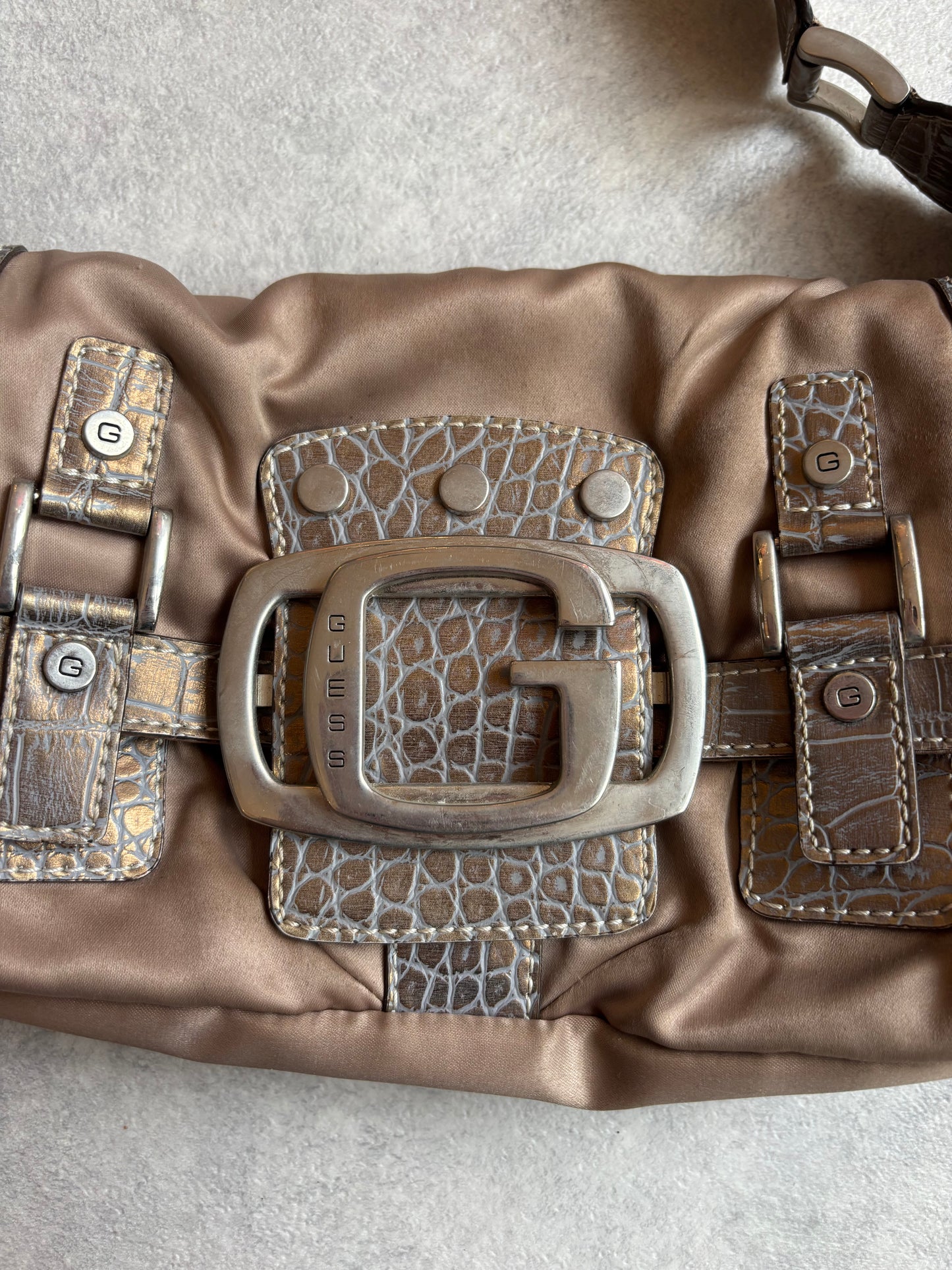 Guess G Buckle Bag Faux Croc