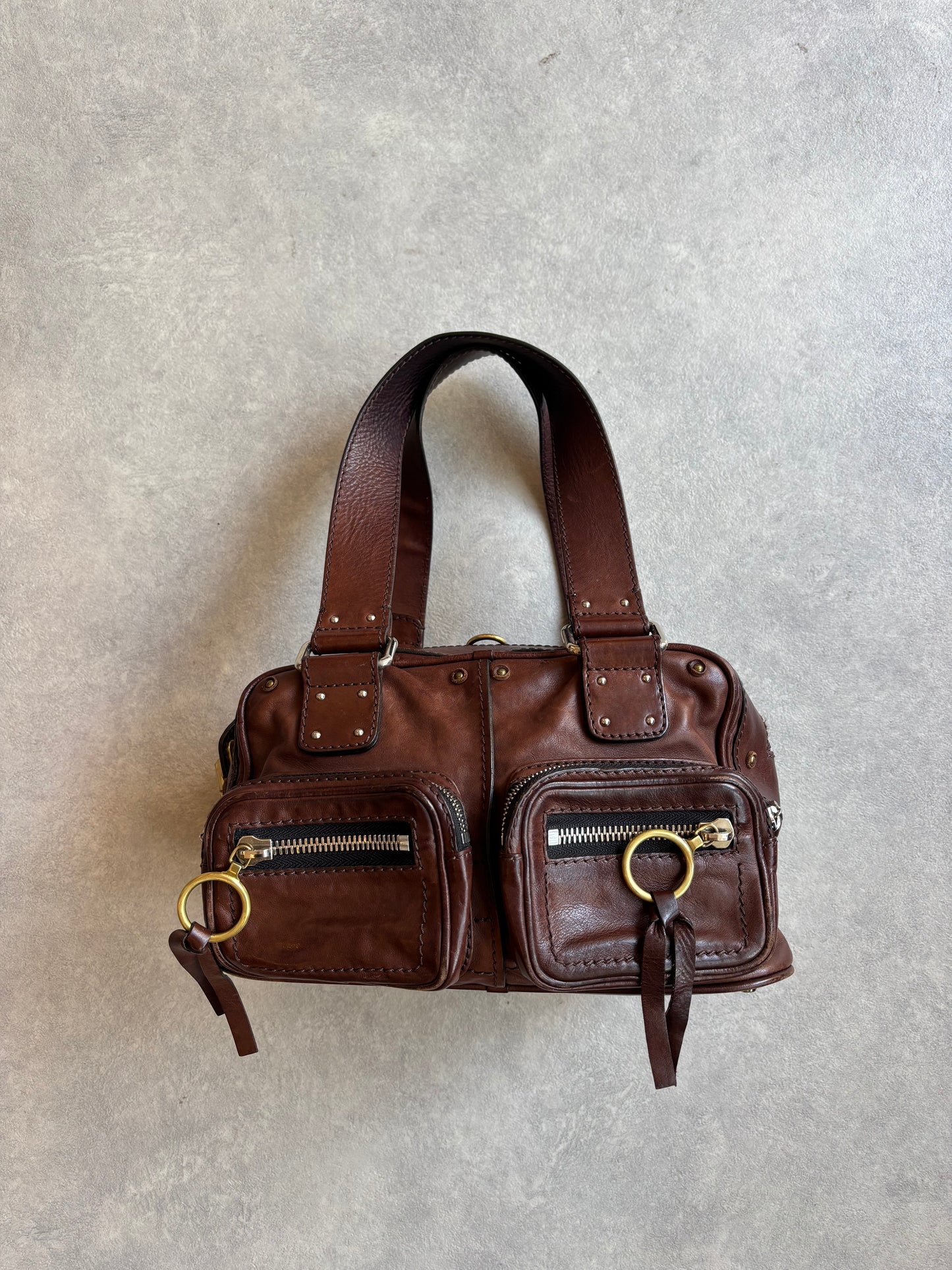 Chloé Paddington Padlock Handbag Brown Leather