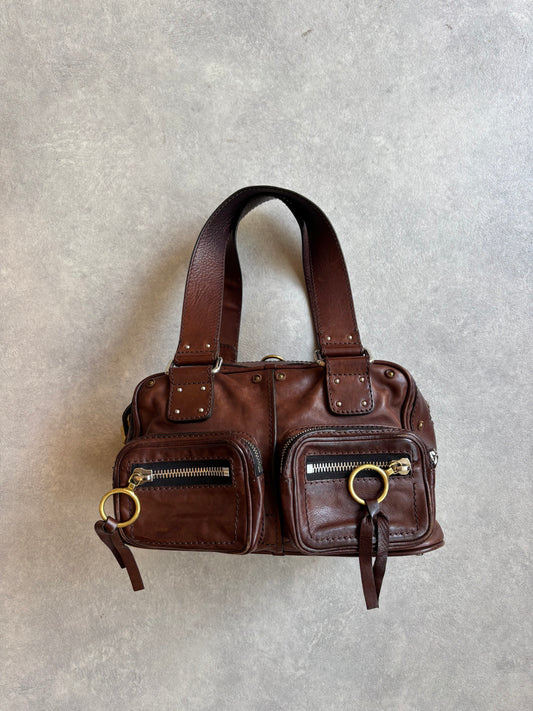 Chloé Paddington Padlock Handbag Brown Leather