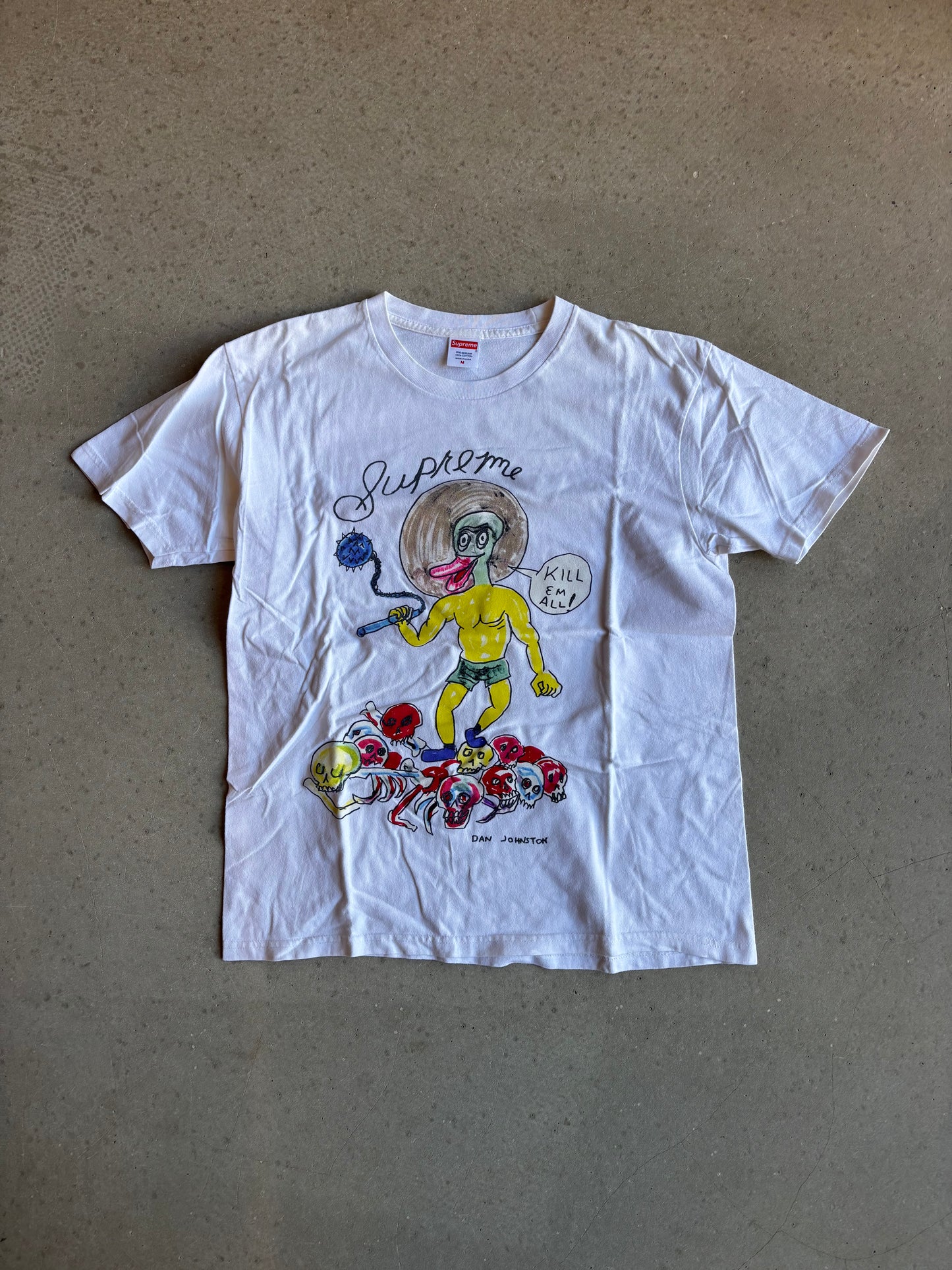 Supreme Daniel Jhonston Kill Em All Tee White Medium