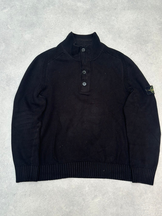 Stone Island Half Button Sweater Black Size XXL