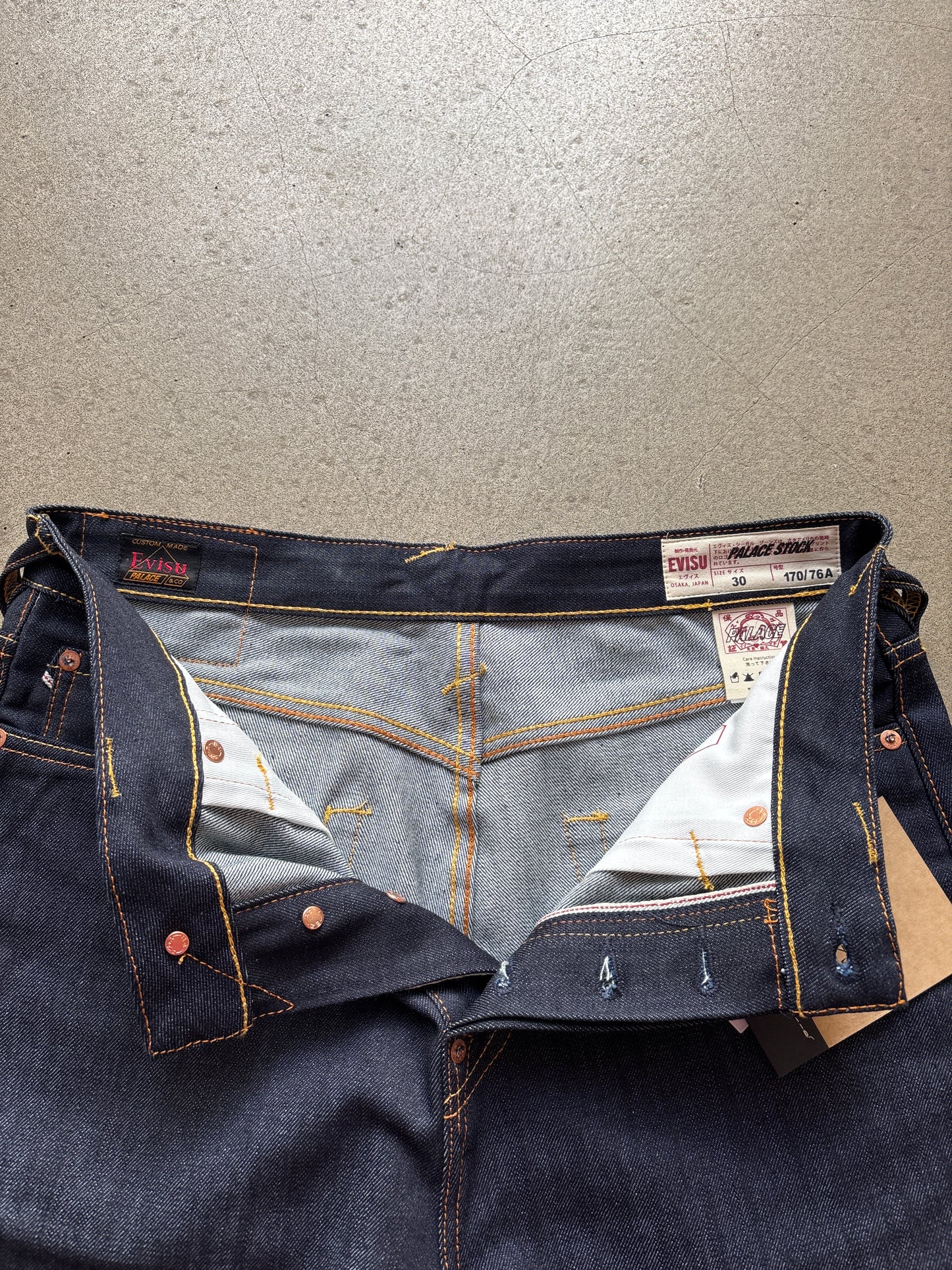 Palace x Evisu Long Denim Short Raw