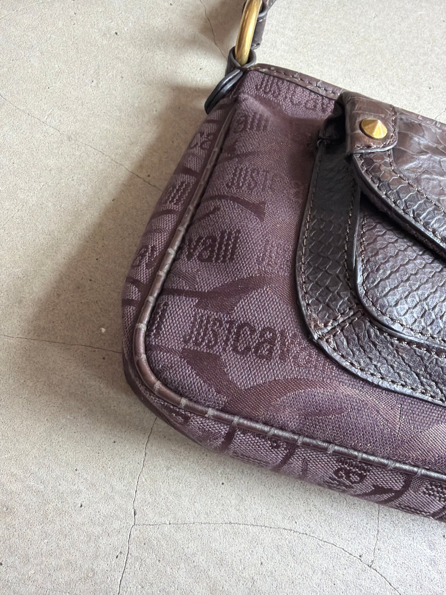 Just Cavalli Brown Hand Bag