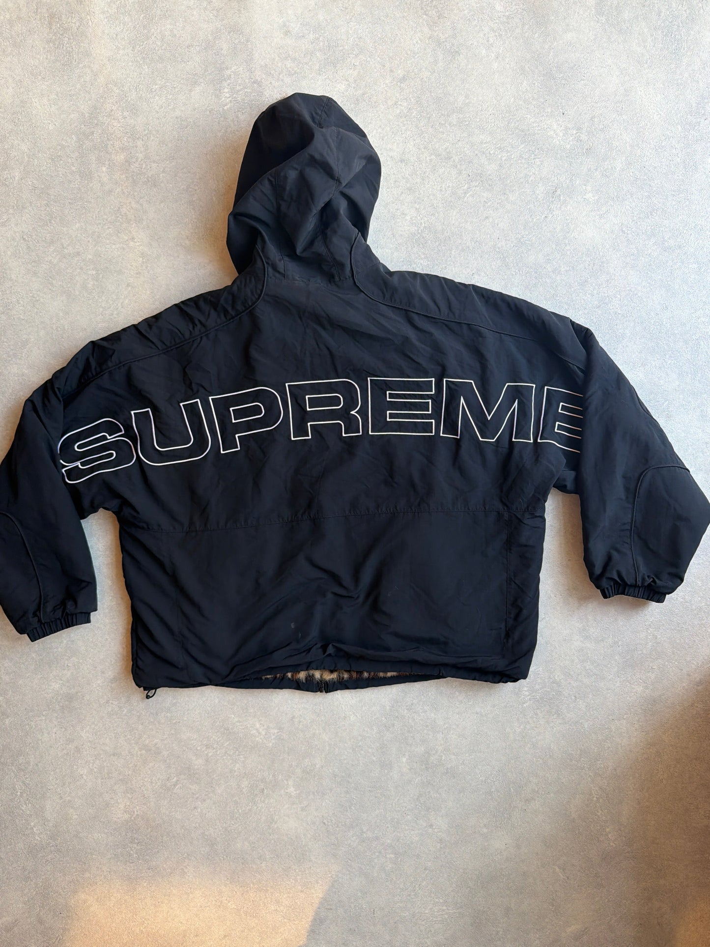 Supreme Faux Fur Reversible Hooded Track Jacket XL
