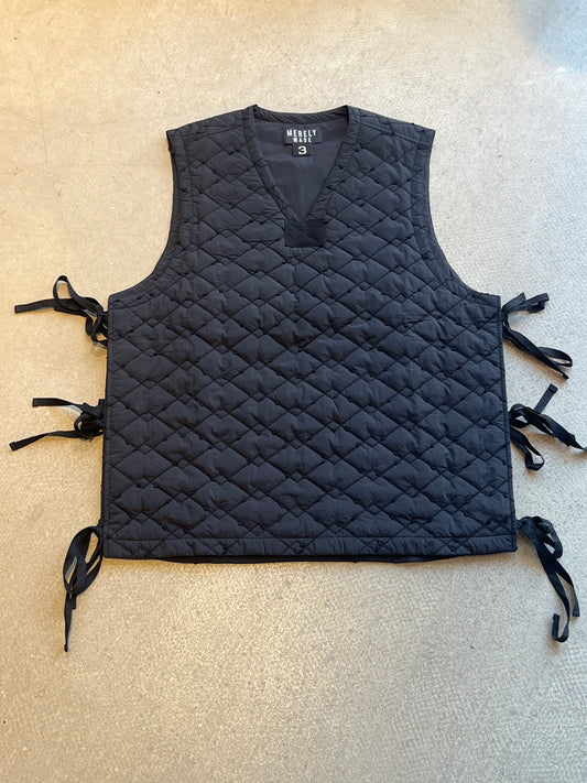 Merely Made Jacquard Quilt Vest Black 3(L)