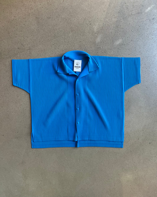 Homme Plissé Issey Miyake Short Sleeve Shirt Blue Size 2