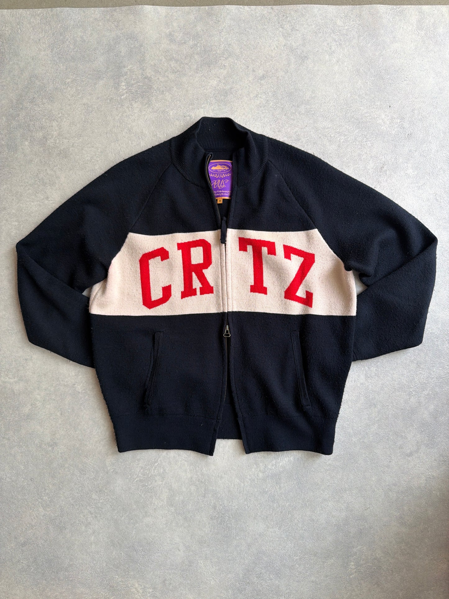 Corteiz CRTZ Knit Zip Up Navy M