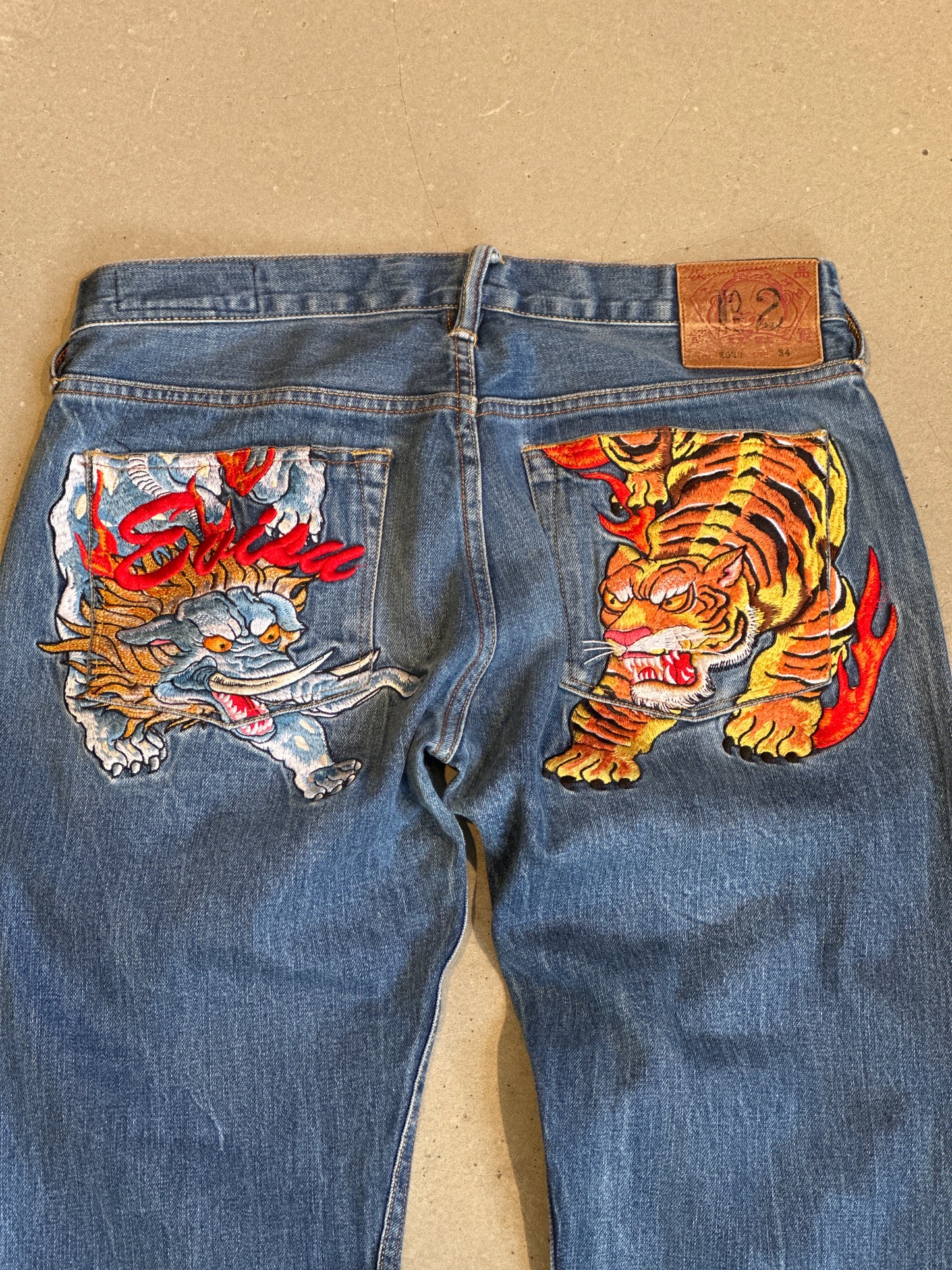 Evisu Selvedge Denim Embroidery Both pockets Size 34
