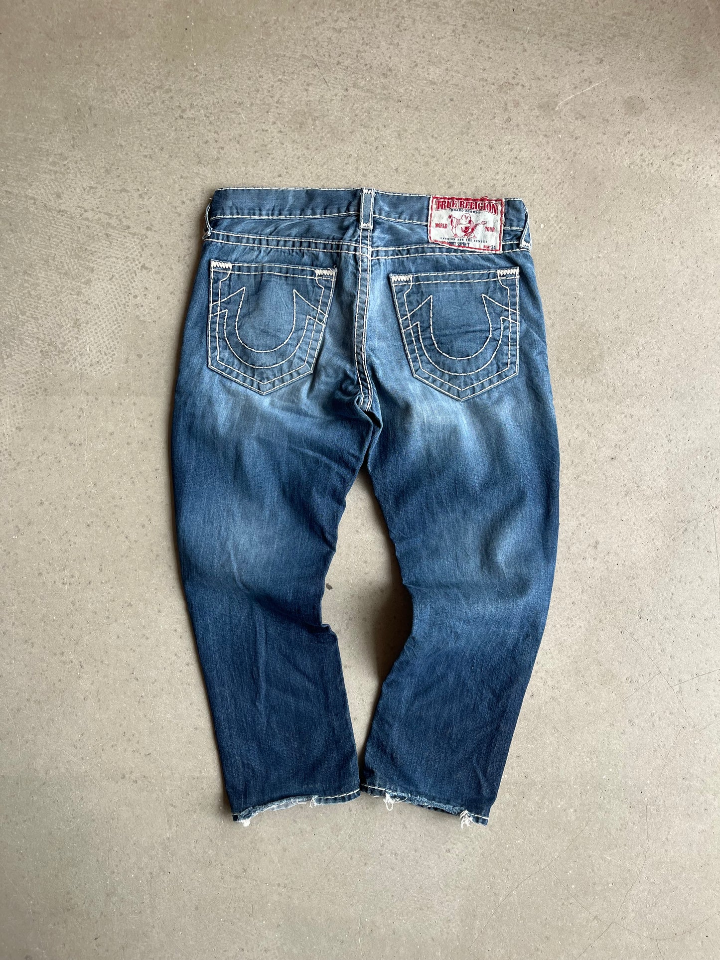 True Religeon Bobby Super T White Stitch Size 36