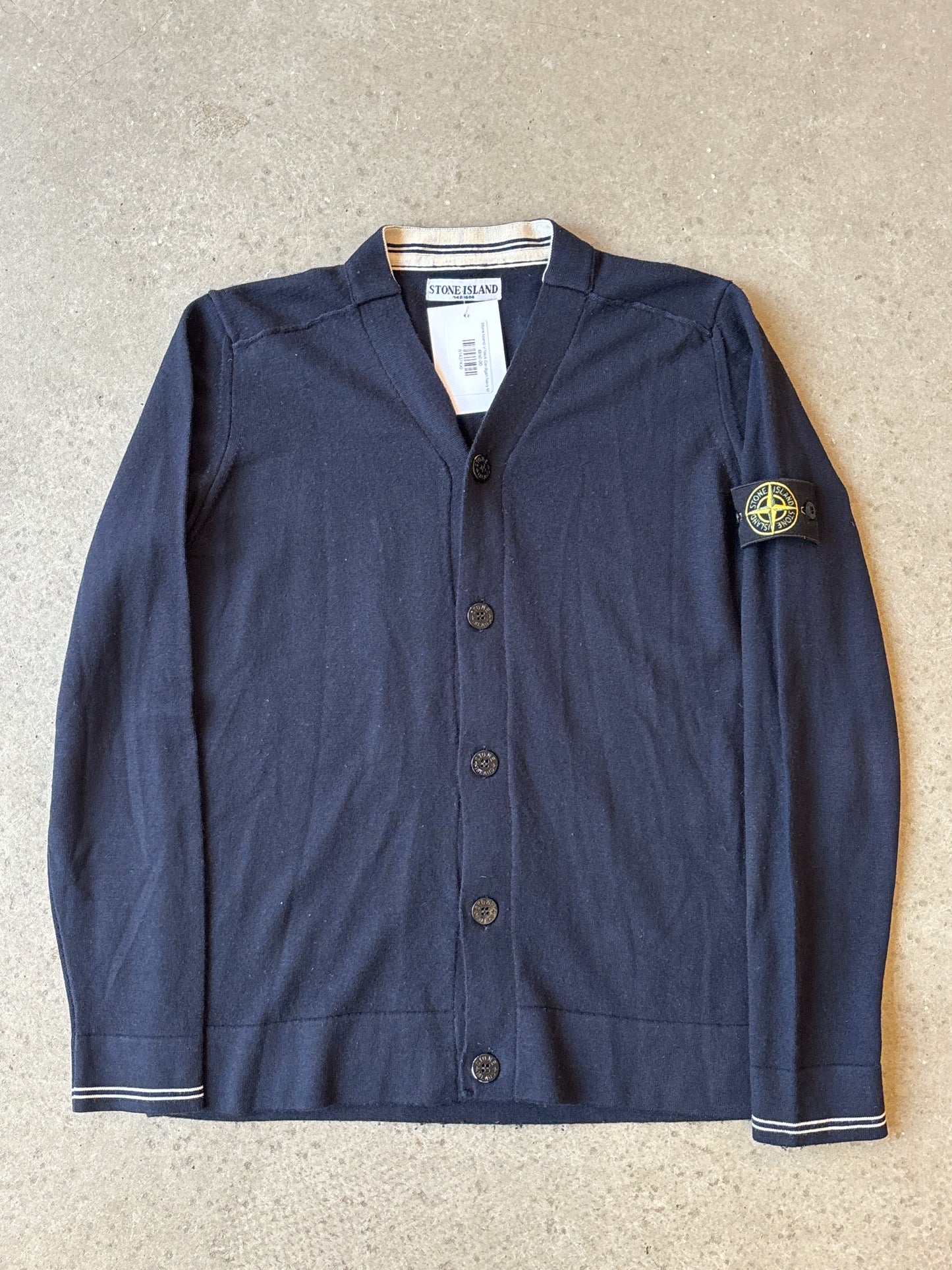 Stone Island V-Neck Cardigan Navy M