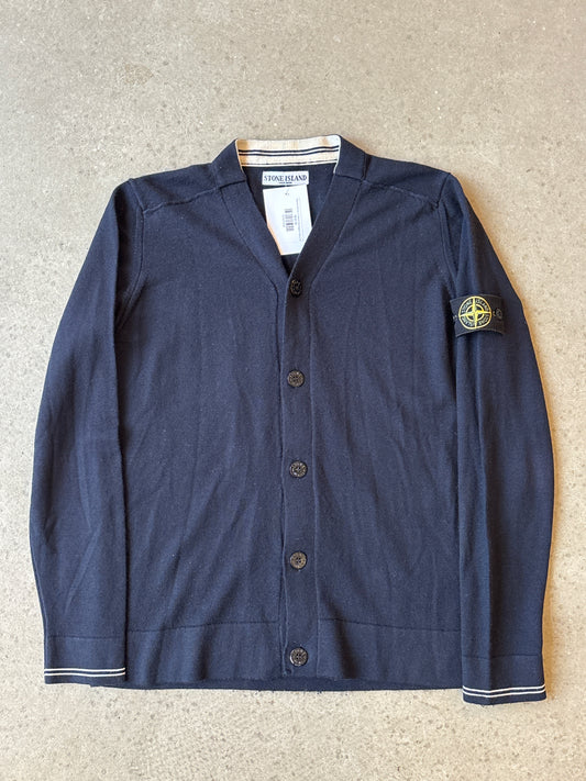 Stone Island V-Neck Cardigan Navy M