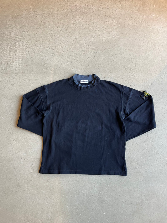 Vintage Stone Island Double Collar Sweater Navy XL