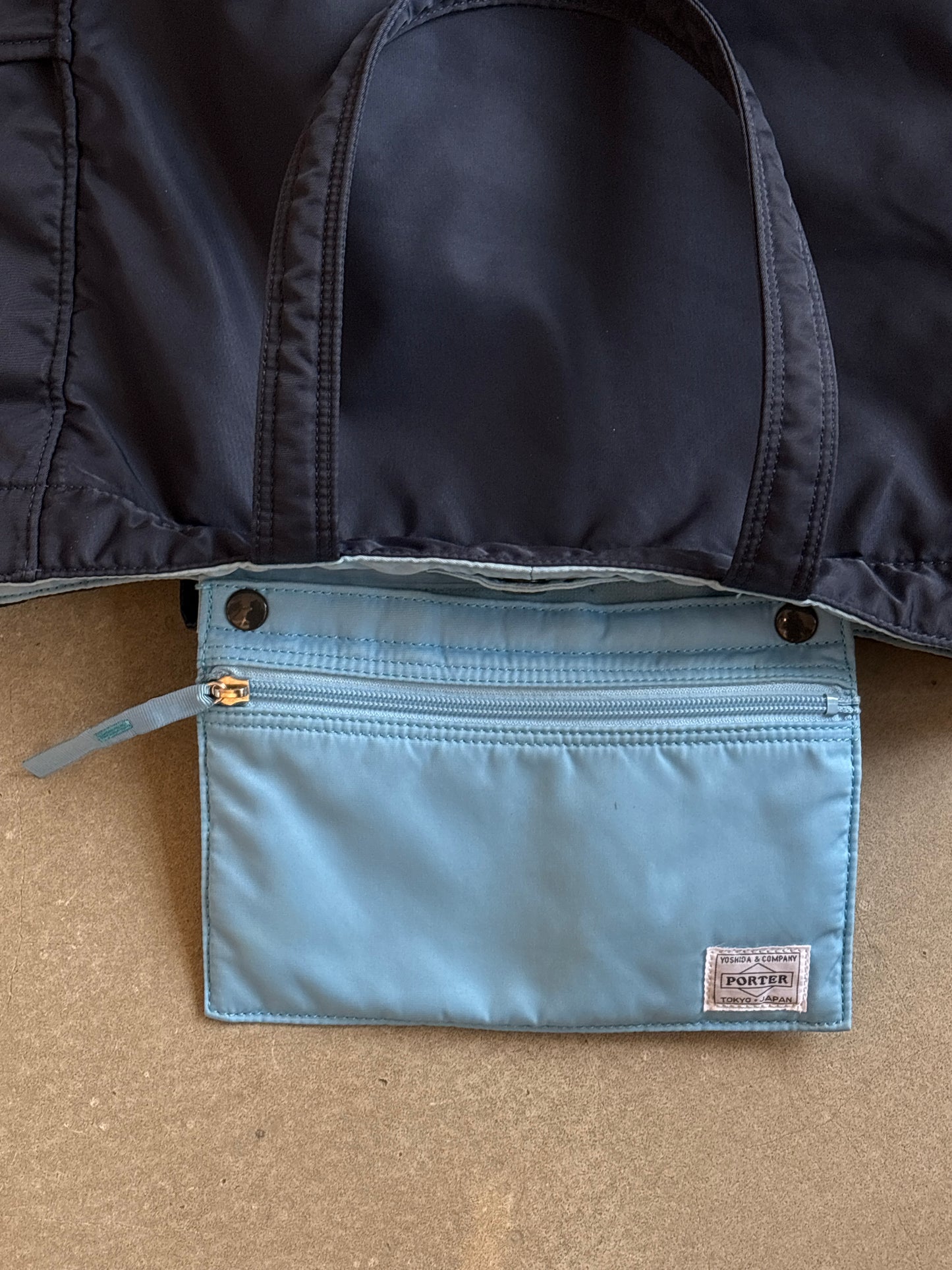 Porter-Yoshida & Co.Cream Blue Tote Bag