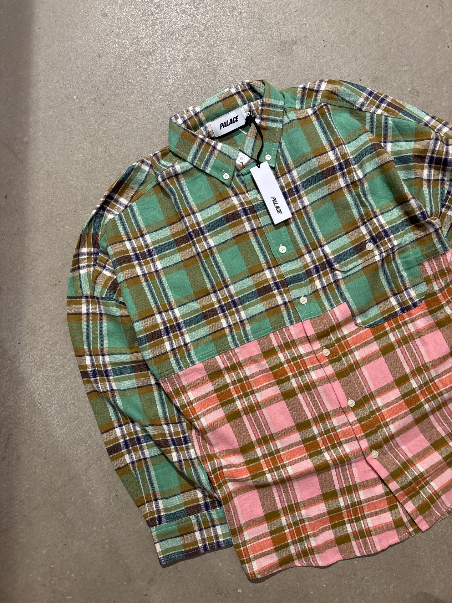 Palace Checkmate Drop Shoulder Shirt Green M