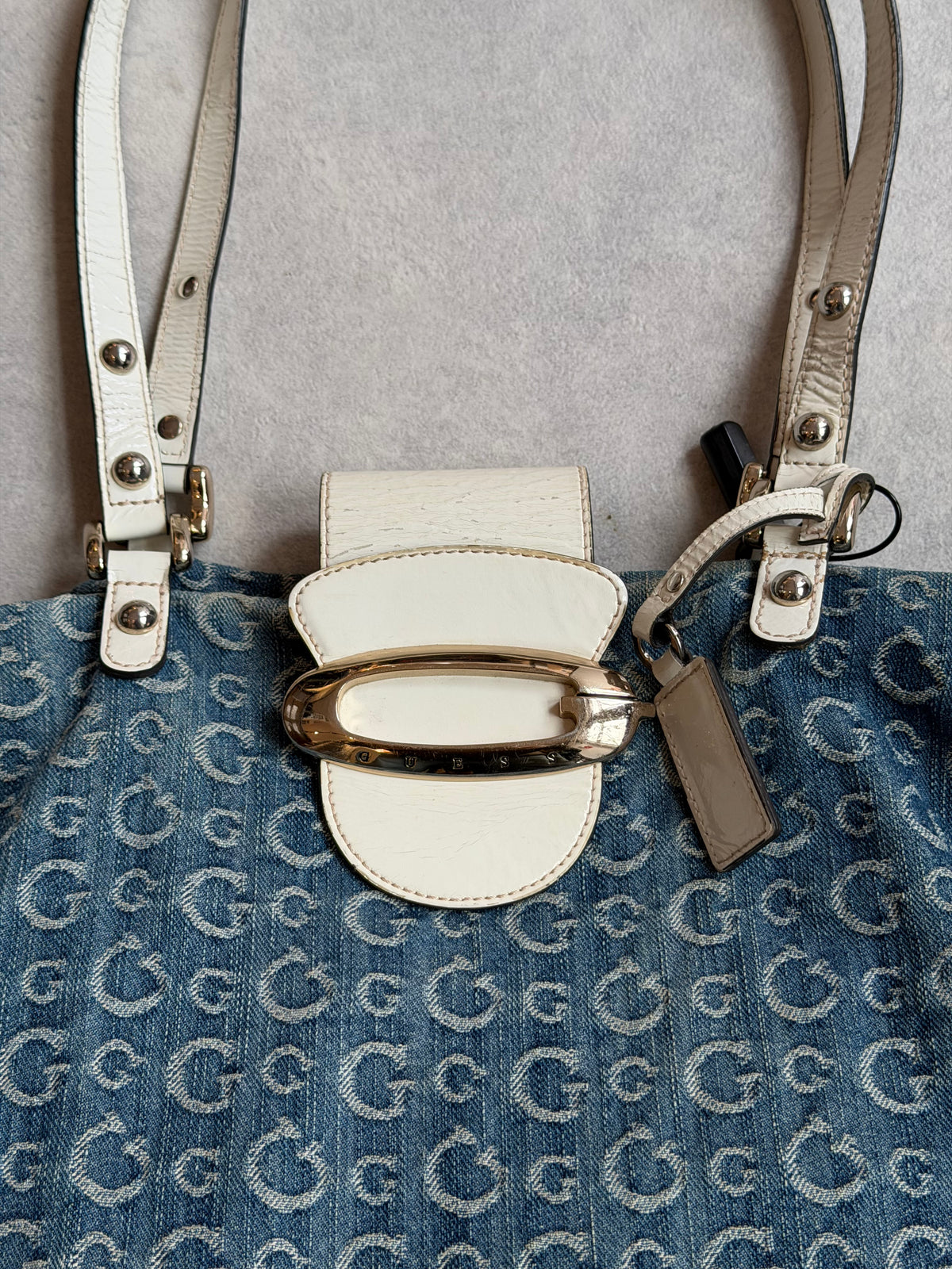 Guess Monogram Denim Bag
