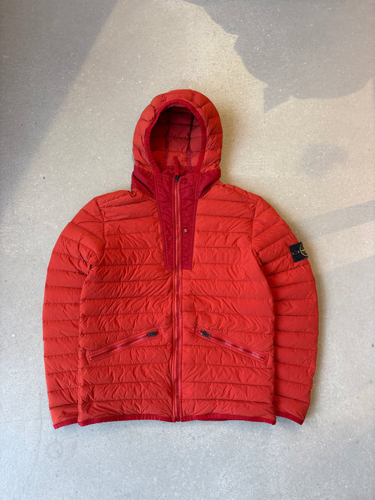 Stone Island Loom Woven Down Jacket AW17 Red/Orange  Large