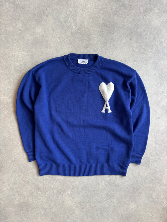 AMI Royal Blue Heart Knit Small