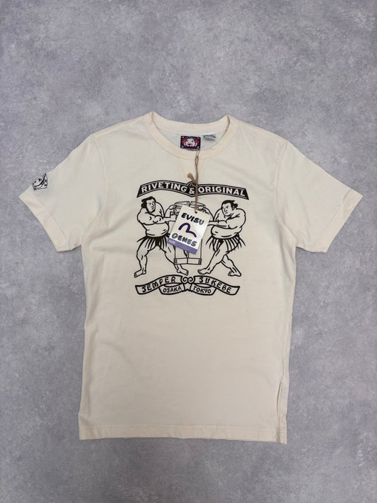 Evisu Sumo Print Tee Beige Small