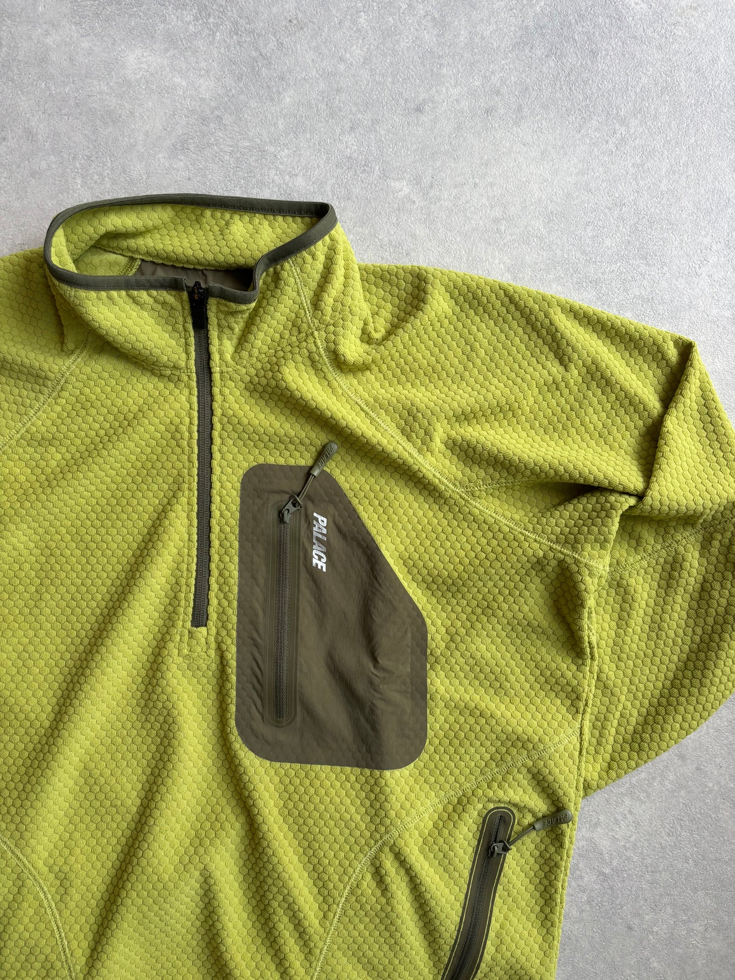 PALACE RUN IT 1/2 ZIP THERMAL TRACK JACKET THE DEEP GREEN