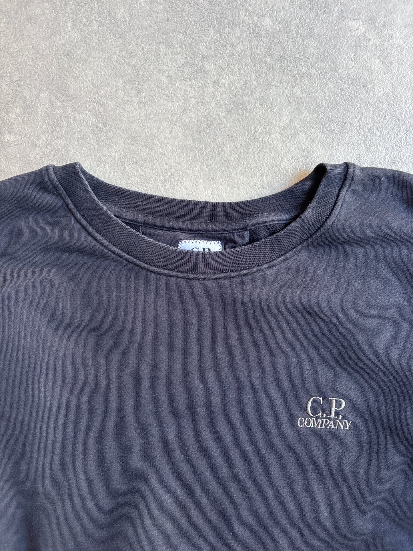 CP Company Sweater Navy Embroidered Logo Large