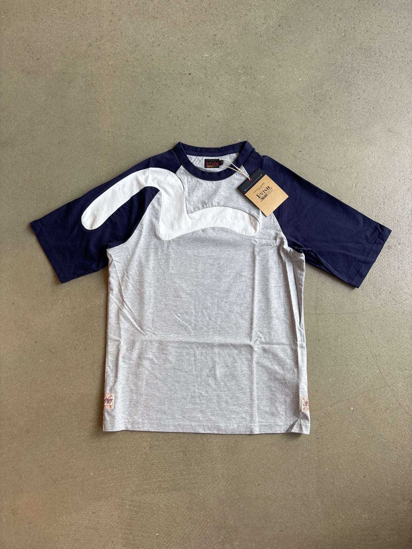 Palace x Evisu Seagull Raglan T-shirt Grey Marl