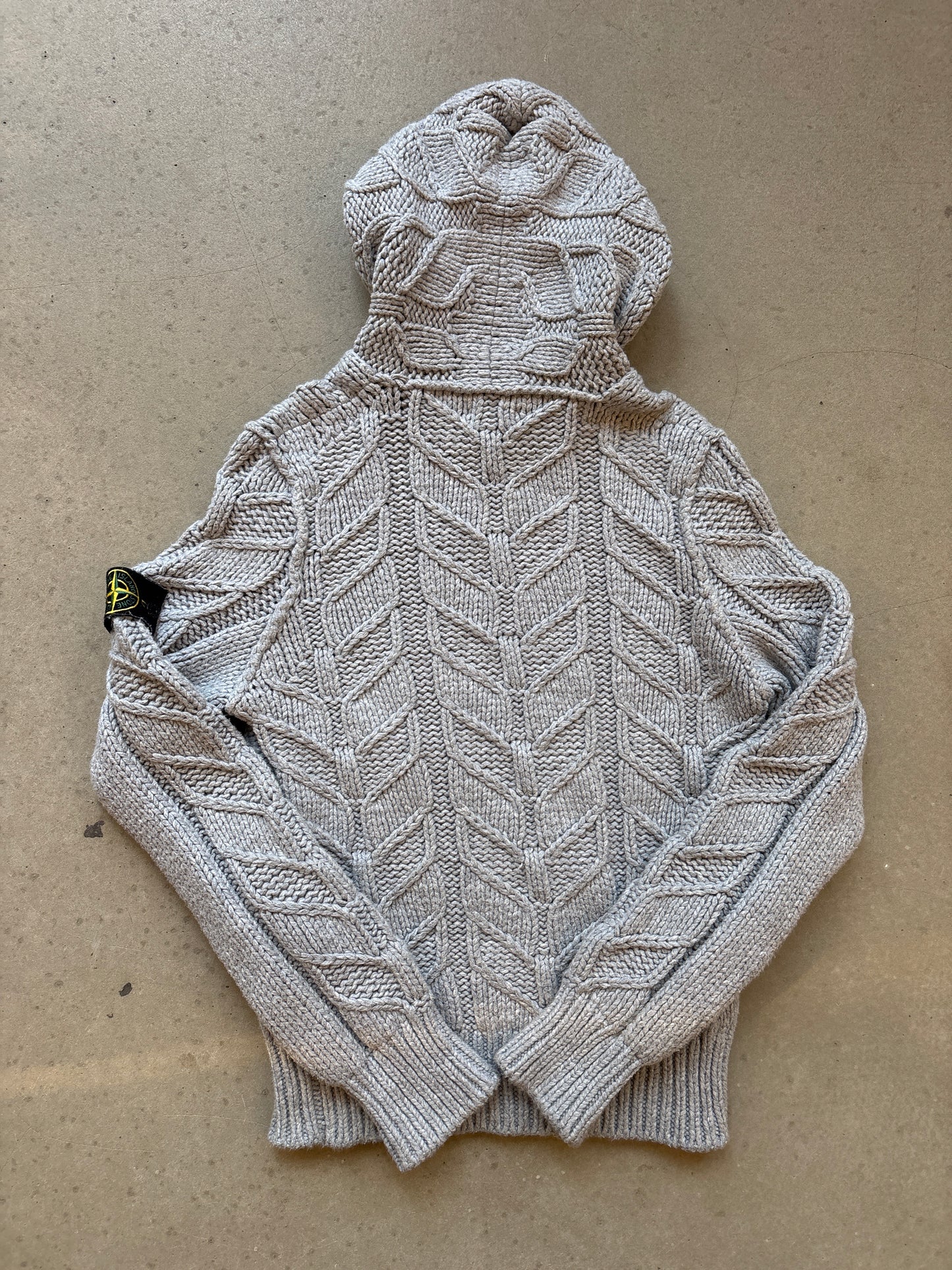 Stone Island Cable Knit Hoodie Grey M