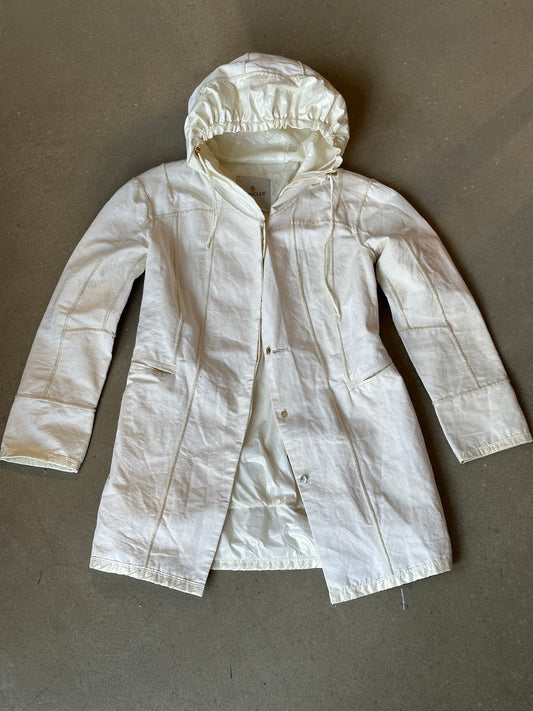 Moncler Jacket White Canvas Parka Size 1