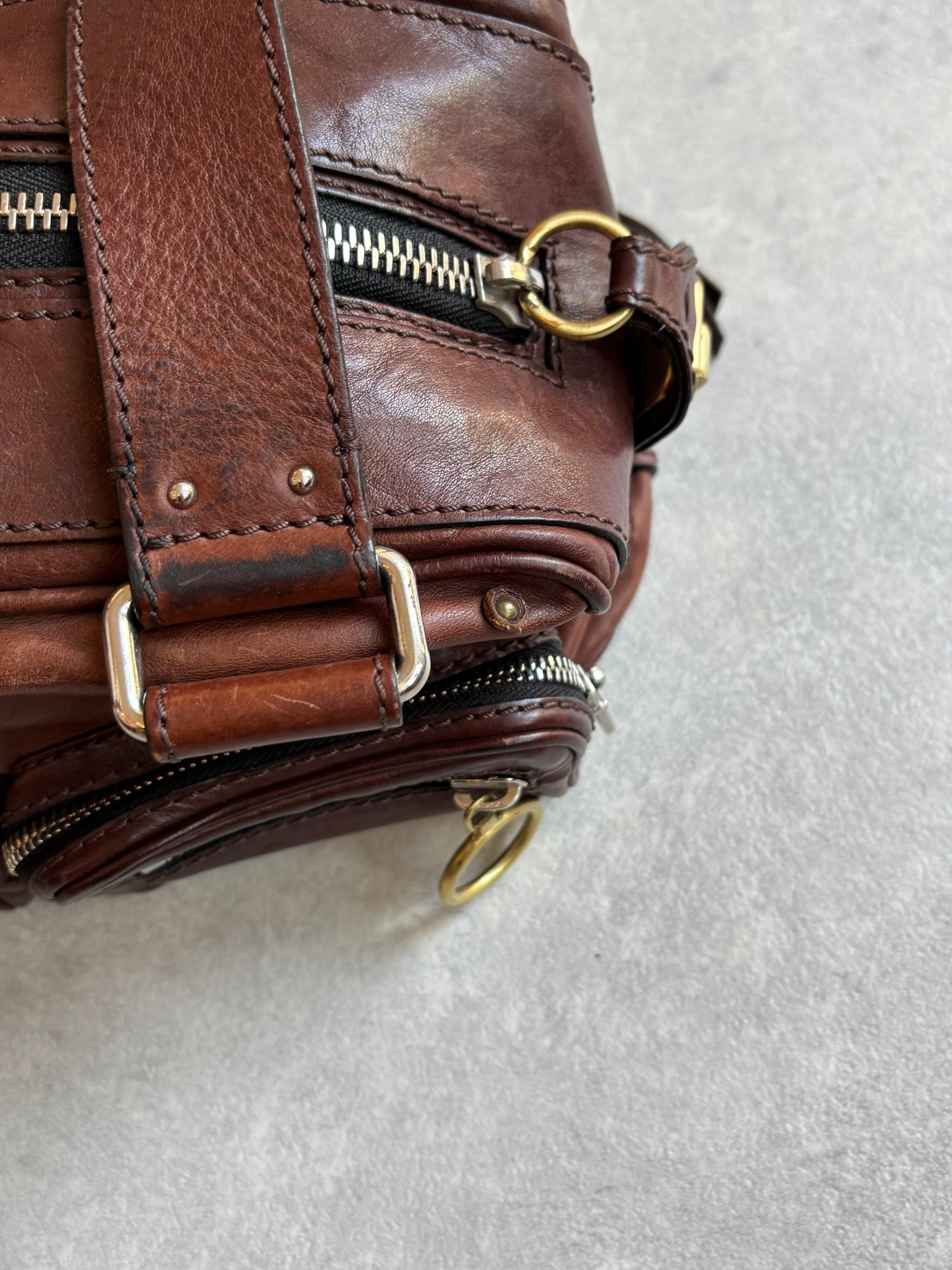 Chloé Paddington Padlock Handbag Brown Leather