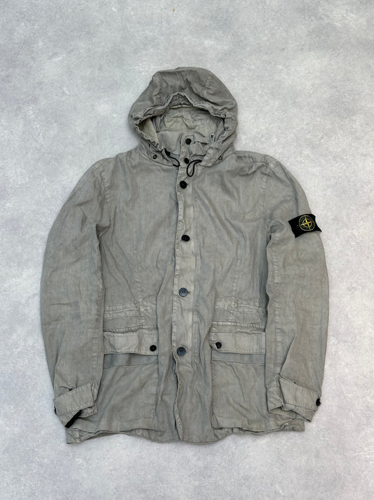 Stone Island Lino Flax Jacket Light Grey Size XL