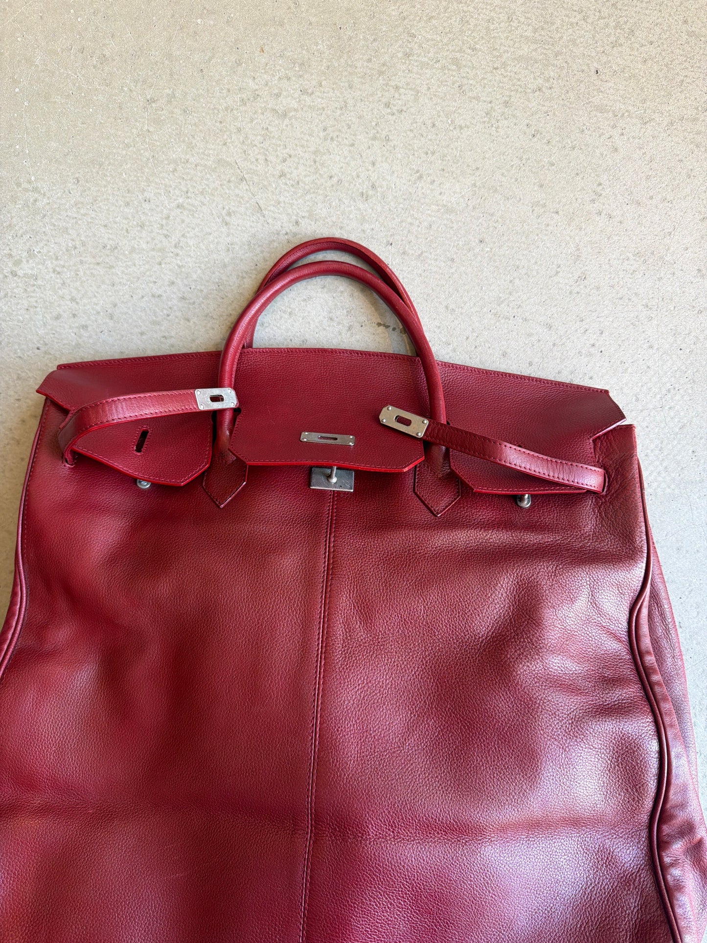 Burgundy Leather Bag  Real Leather