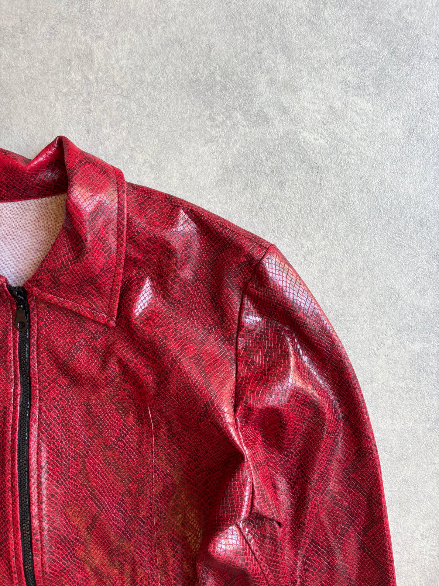 Vintage Faux Leather Snake Print Size M