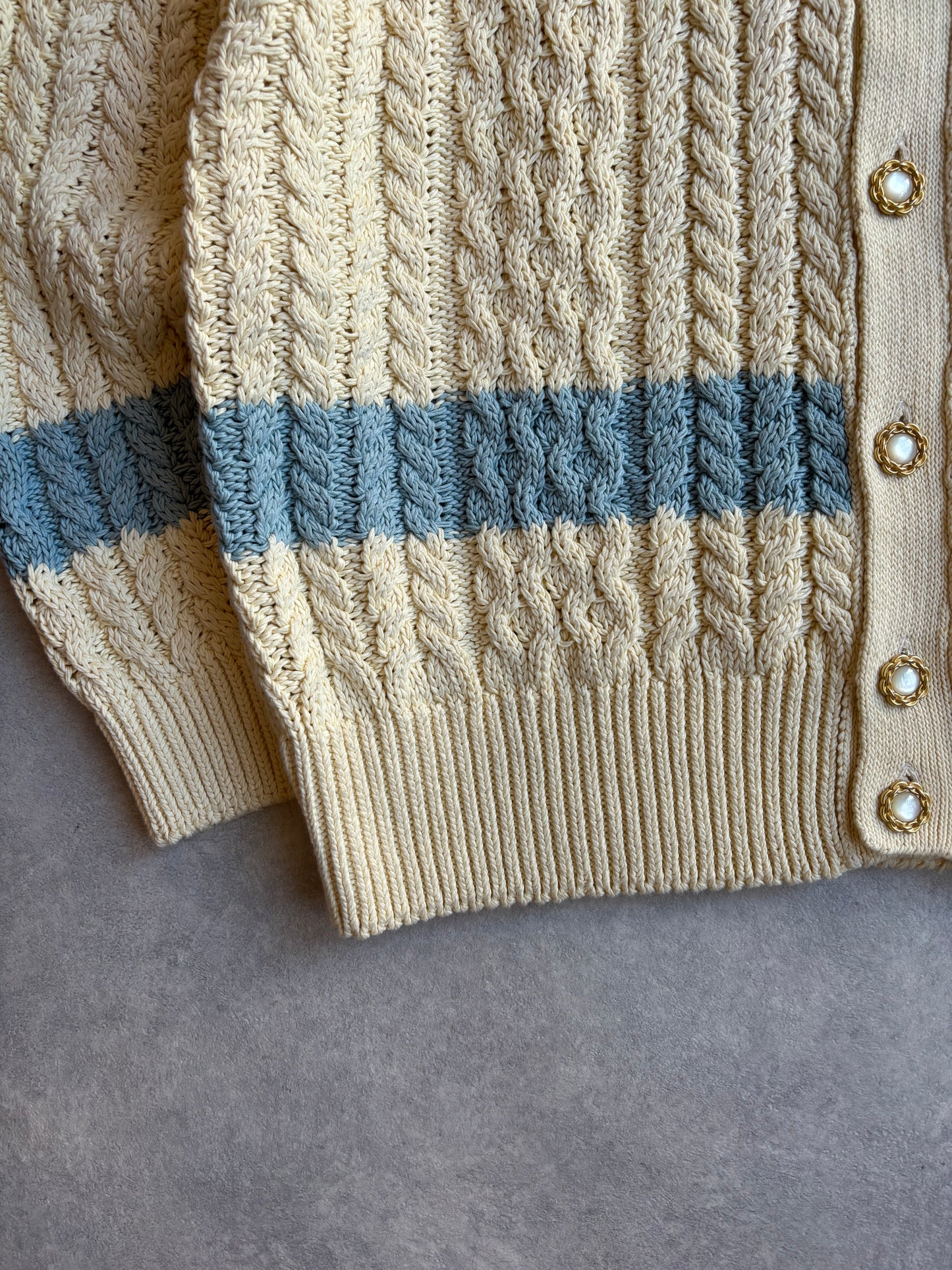 Lacoste X Golf Le Fleur Cable Knit Cardigan Beige XL