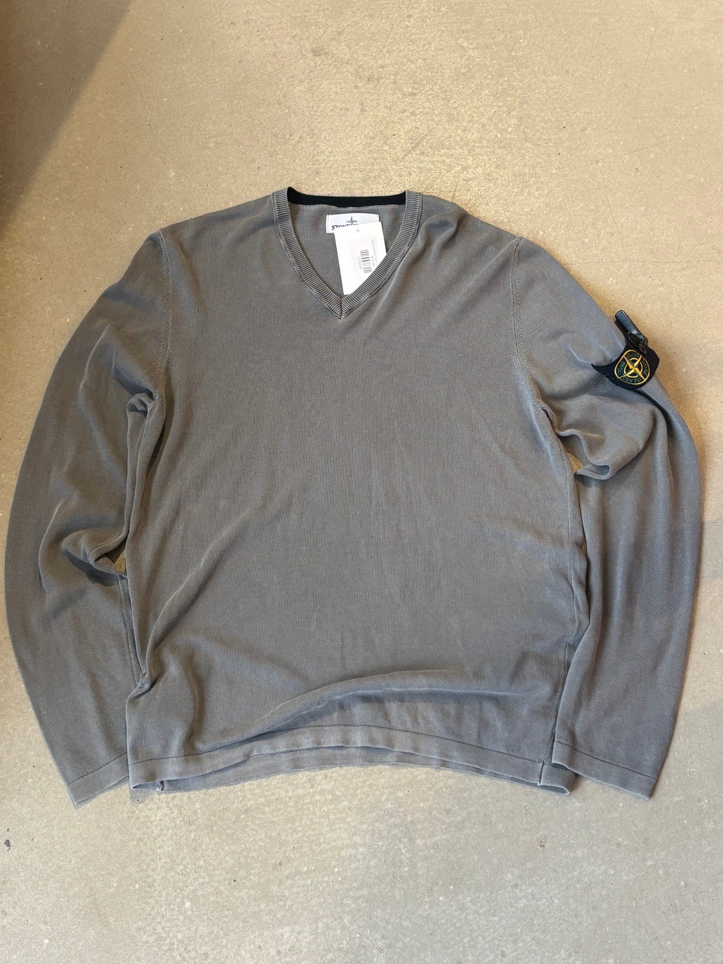 Stone Island V-Neck Sweater Grey L
