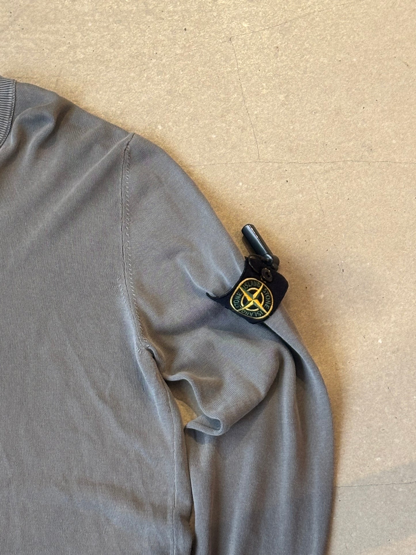 Stone Island V-Neck Sweater Grey L