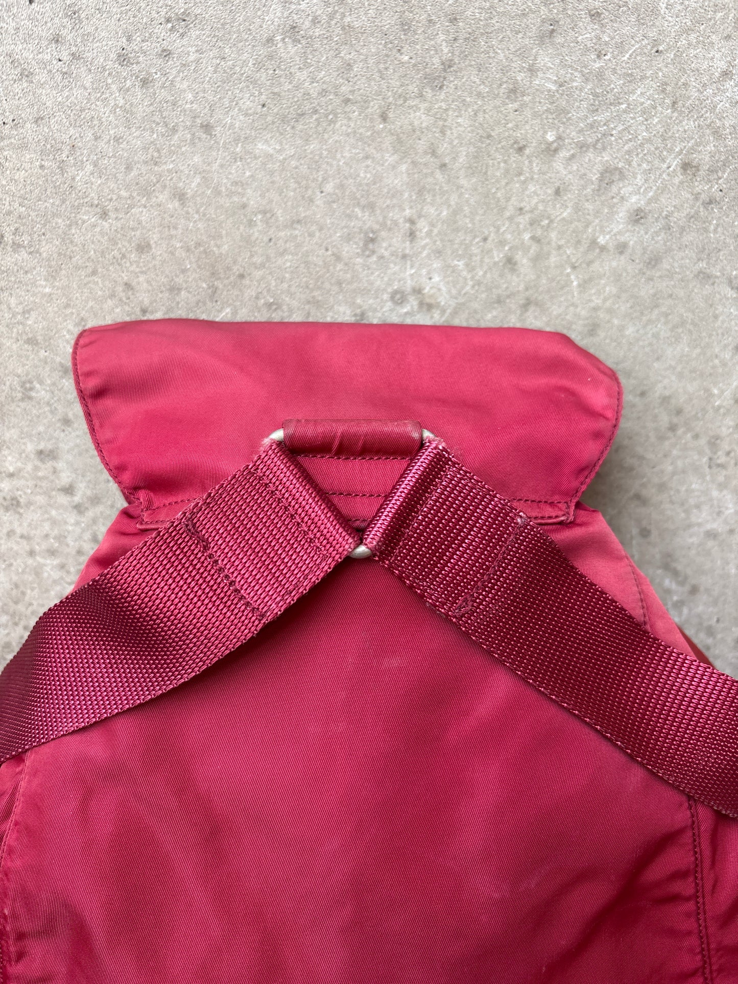 Prada Drawstring Backpack Red